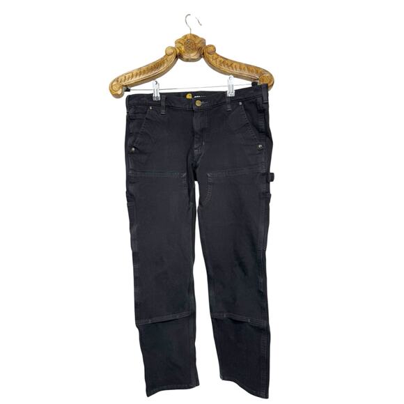 Carhartt Pants Relaxed Fit Twill Work Pants Double Front Black Straight Leg 8 - Picture 1 of 9